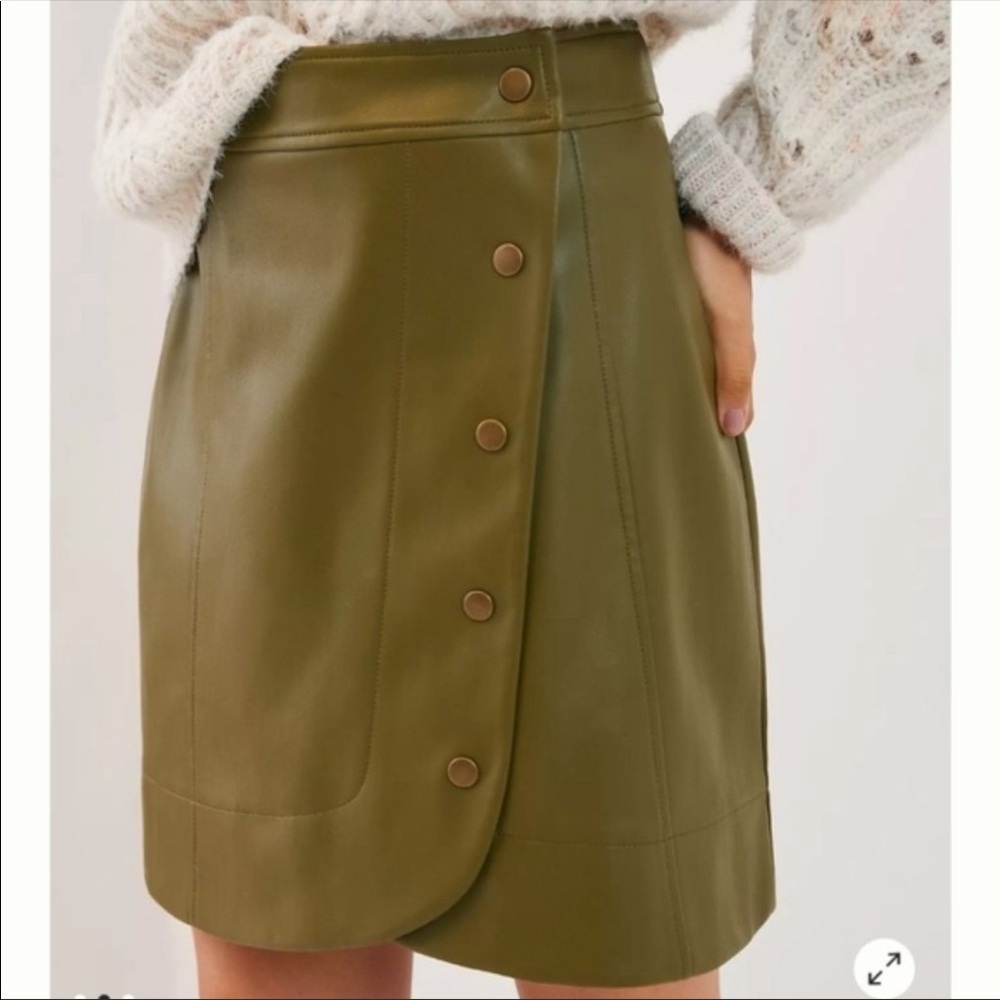 Anthropologie faux leather mini skirt